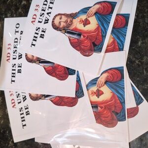 NEW🍷🍾✝️ CHRISTAN STICKER ✝️🍾🍷 Jesus Wine Bot. "THIS USED TO BE WATER" VINYL